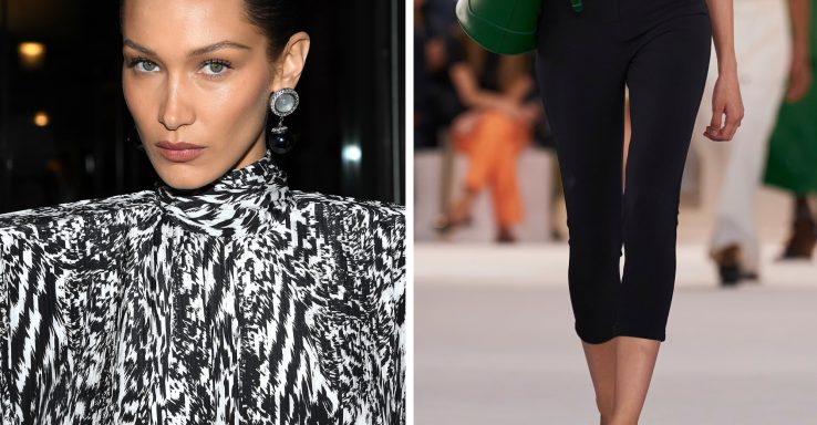 Kako Bela Hadid stilizuje kapri pantalone
