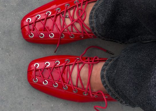 Ganni Lace-Up baletanke