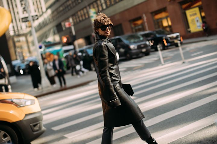 kožni trenč mantil